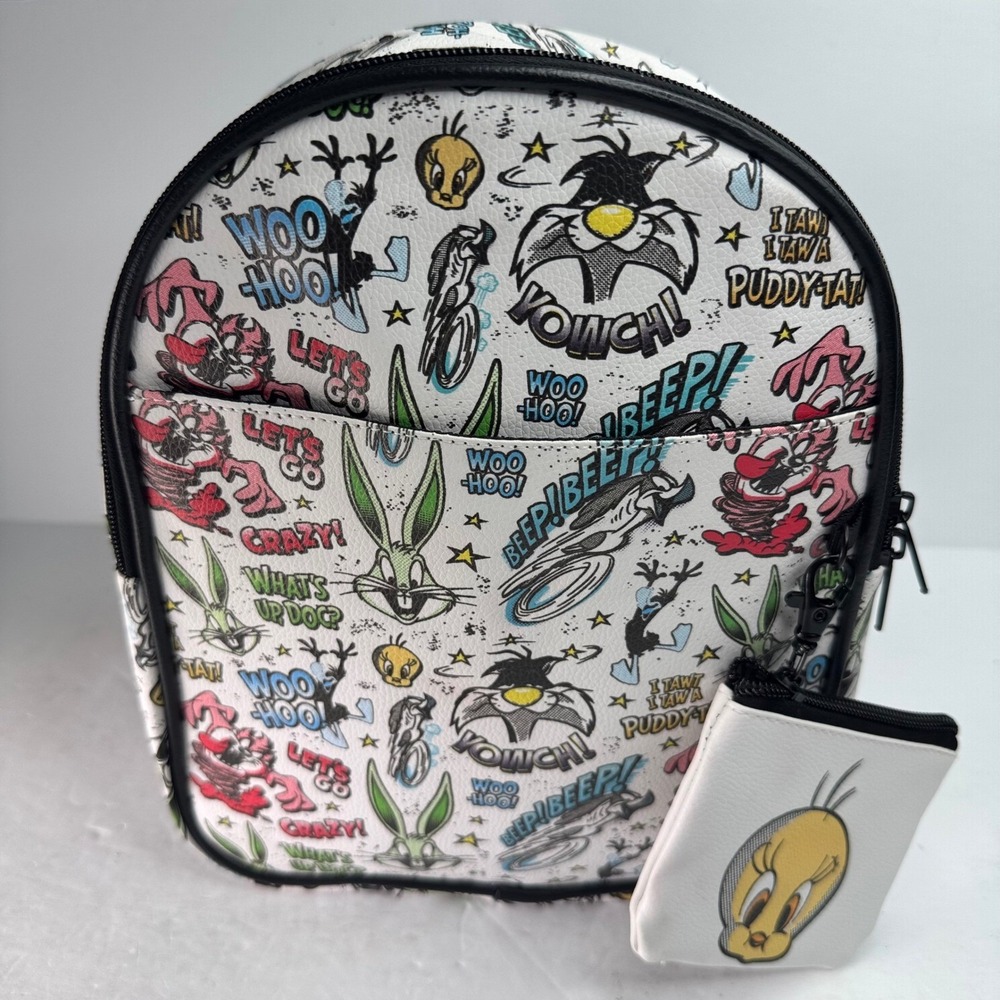 Looney Tunes Mini Backpack with Tweety Coin Purse Comic Print S22LT52593B-RS NEW